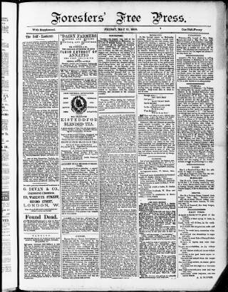cover page of Forester's Free Press published on May 31, 1889
