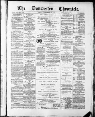 cover page of Doncaster Chronicle published on November 29, 1889