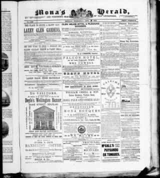 cover page of Mona's Herald published on September 17, 1884