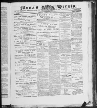 cover page of Mona's Herald published on November 5, 1884