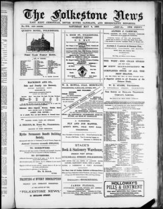 cover page of Folkestone News & East Kent Chronicle published on May 4, 1889