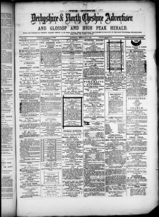 cover page of North Derbyshire & North Cheshire Advertiser published on February 2, 1878
