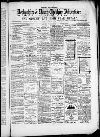 cover page of North Derbyshire & North Cheshire Advertiser published on November 2, 1878