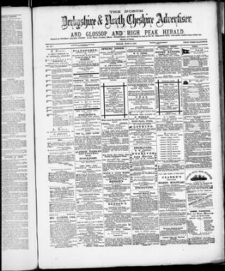 cover page of North Derbyshire & North Cheshire Advertiser published on June 18, 1880