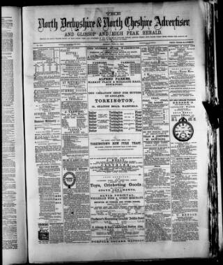 cover page of North Derbyshire & North Cheshire Advertiser published on June 18, 1886