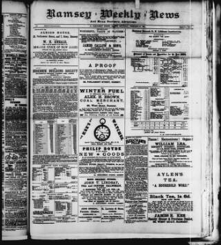 cover page of Ramsey Weekly News published on February 2, 1895