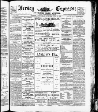 cover page of Jersey Express and Channel Islands Advertiser published on June 18, 1891