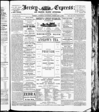 cover page of Jersey Express and Channel Islands Advertiser published on February 2, 1892