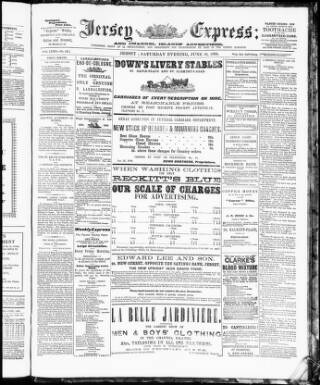 cover page of Jersey Express and Channel Islands Advertiser published on June 18, 1898
