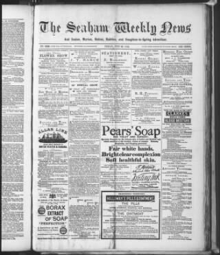cover page of Seaham Weekly News published on June 18, 1886