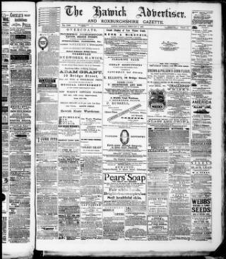 cover page of Hawick Advertiser and Roxburghshire Gazette published on February 2, 1889
