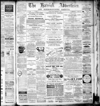 cover page of Hawick Advertiser and Roxburghshire Gazette published on December 26, 1890