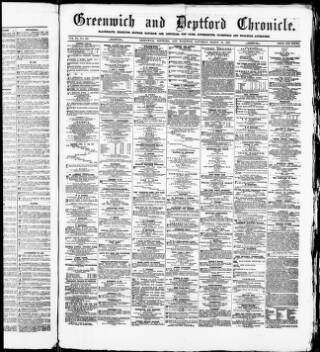 cover page of Greenwich and Deptford Chronicle published on March 19, 1870