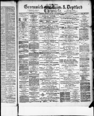 cover page of Greenwich and Deptford Chronicle published on February 2, 1878