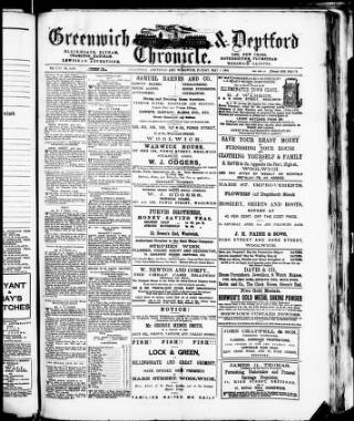 cover page of Greenwich and Deptford Chronicle published on May 4, 1883