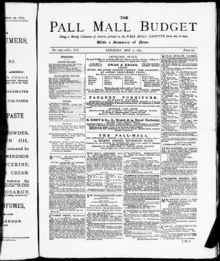 cover page of Pall Mall Budget published on May 2, 1874