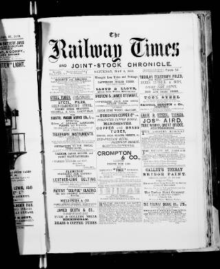 cover page of Railway Times published on May 4, 1889