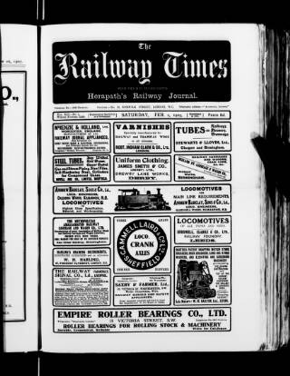 cover page of Railway Times published on February 2, 1907