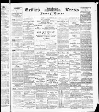 cover page of Jersey Times and British Press published on May 2, 1887