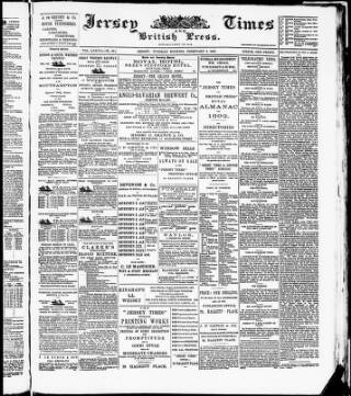cover page of Jersey Times and British Press published on February 2, 1892
