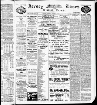 cover page of Jersey Times and British Press published on June 18, 1901