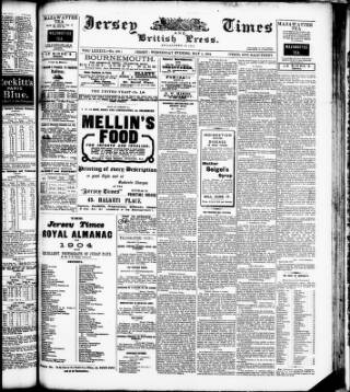 cover page of Jersey Times and British Press published on May 4, 1904