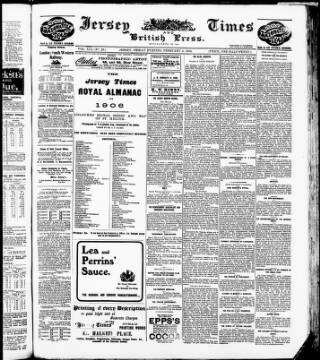 cover page of Jersey Times and British Press published on February 2, 1906