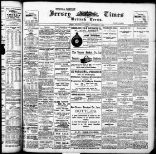 cover page of Jersey Times and British Press published on September 17, 1908