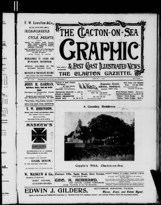 cover page of Clacton Graphic and East Coast Illustrated News published on August 2, 1902