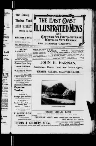 cover page of Clacton Graphic and East Coast Illustrated News published on April 4, 1908
