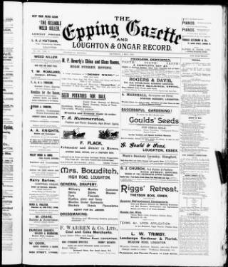 cover page of Epping and West Essex Gazette published on May 2, 1903