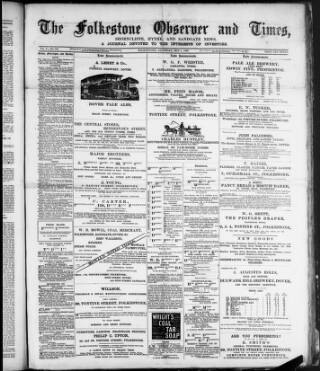 cover page of Folkestone Observer published on May 4, 1889