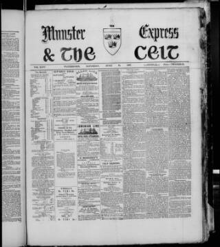 cover page of Munster Express published on June 18, 1887