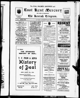 cover page of Deal, Walmer & Sandwich Mercury published on November 2, 1940
