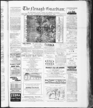 cover page of Nenagh Guardian published on June 18, 1892