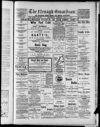 cover page of Nenagh Guardian published on November 2, 1912