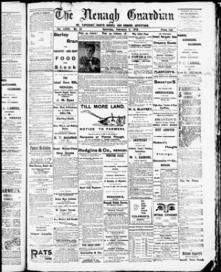 cover page of Nenagh Guardian published on February 2, 1918