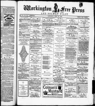 cover page of Workington Free Press and Solway Pilot published on June 18, 1881