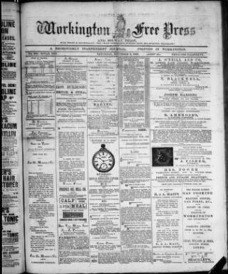 cover page of Workington Free Press and Solway Pilot published on November 2, 1889