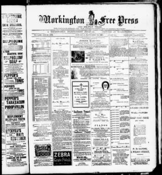 cover page of Workington Free Press and Solway Pilot published on September 17, 1892