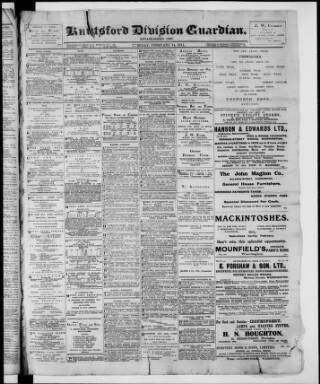 cover page of Knutsford Guardian published on February 14, 1911