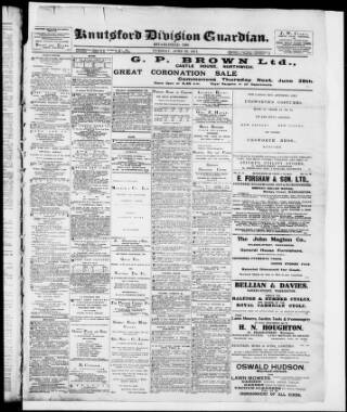 cover page of Knutsford Guardian published on June 27, 1911