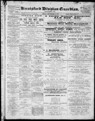 cover page of Knutsford Guardian published on September 22, 1911