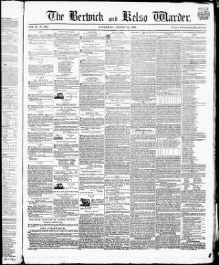 cover page of Berwick Warder published on August 19, 1837