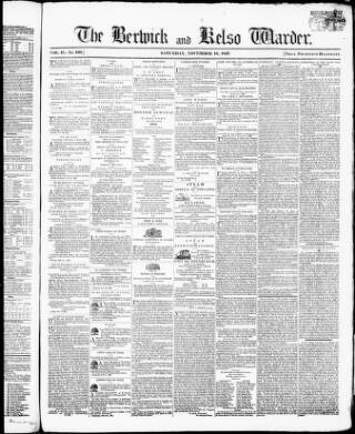 cover page of Berwick Warder published on November 18, 1837