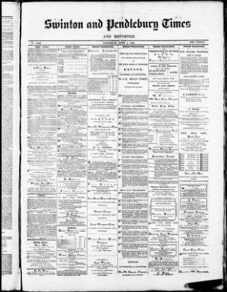 cover page of Swinton and Pendlebury Times published on June 1, 1889