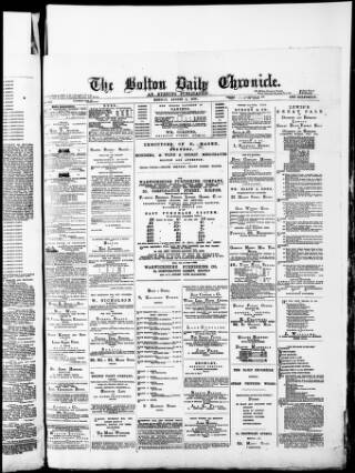 cover page of Bolton Daily Chronicle published on August 2, 1886