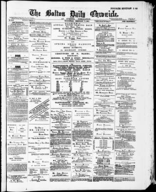 cover page of Bolton Daily Chronicle published on February 2, 1887