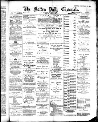 cover page of Bolton Daily Chronicle published on June 18, 1889