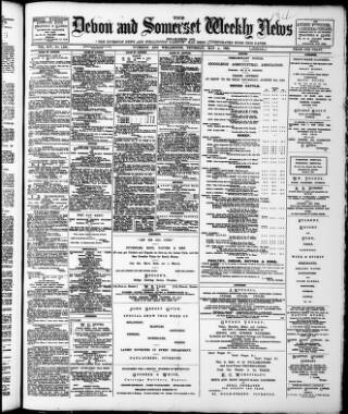 cover page of Devon and Somerset News published on May 4, 1899